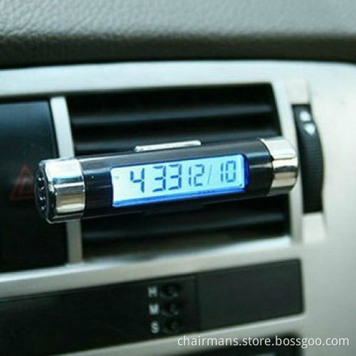 Car Noctilucent Thermometer with Digital Clock